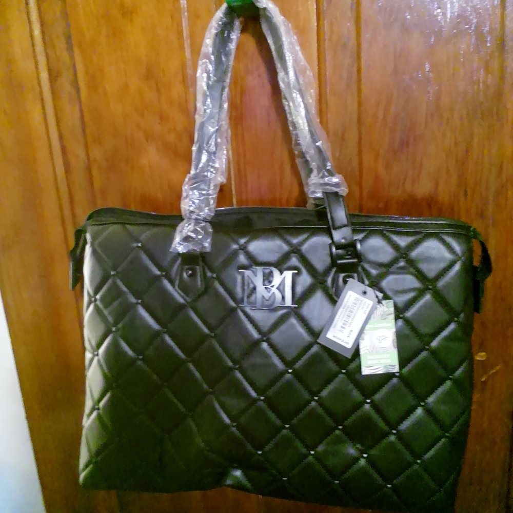 Badgley Mischka Black Quilted Tote